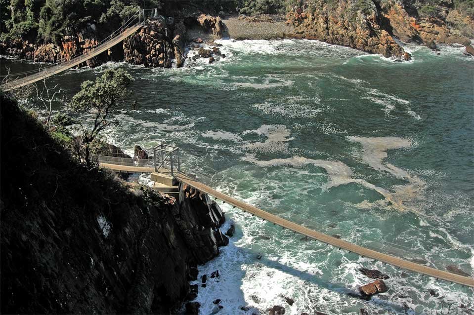 Top view of all three suspension bridges.